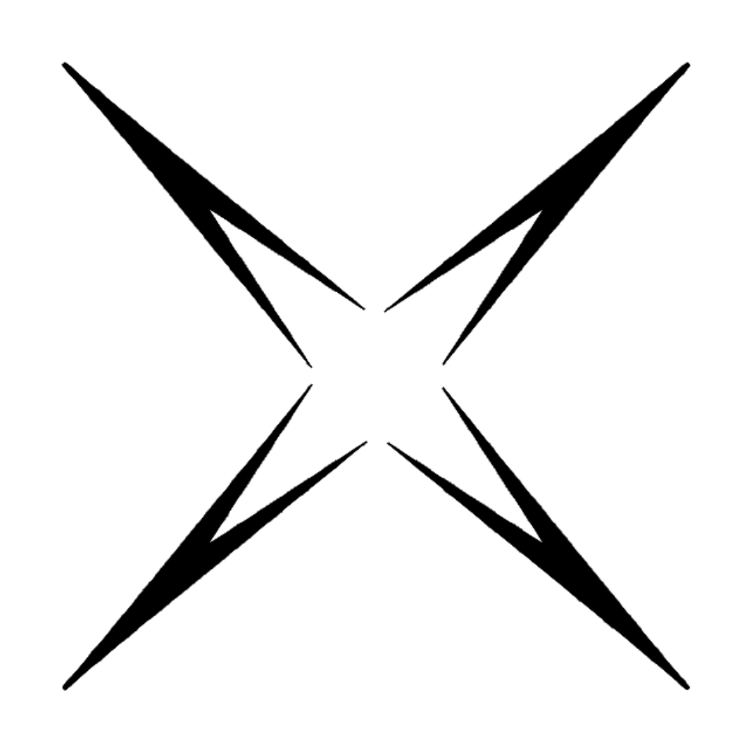 Xaveous blade X mark in black
